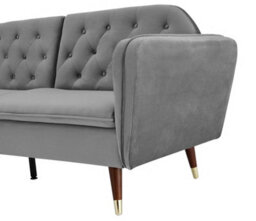 Home Detail Whitby Velvet Fabric Sofa Bed 3 Seater Padded Suite Click Clack Luxury Recliner Sofabed, Dark Grey - thumbnail 4