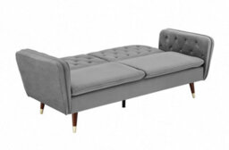 Home Detail Whitby Velvet Fabric Sofa Bed 3 Seater Padded Suite Click Clack Luxury Recliner Sofabed, Dark Grey - thumbnail 2