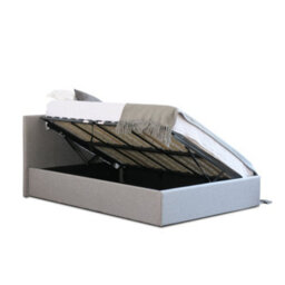 Home Treats Side Lift Ottoman Bed Small Double Storage Bed Frame 4Ft Grey - No Mattress - thumbnail 8