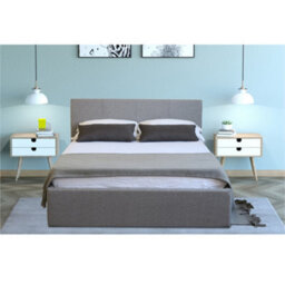 Home Treats Side Lift Ottoman Bed Small Double Storage Bed Frame 4Ft Grey - No Mattress - thumbnail 4