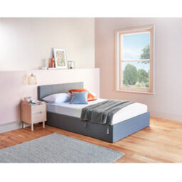 Home Treats Side Lift Ottoman Bed Small Double Storage Bed Frame 4Ft Grey - No Mattress - thumbnail 2