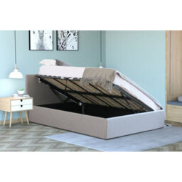 Home Treats Side Lift Ottoman Bed Small Double Storage Bed Frame 4Ft Grey - No Mattress - thumbnail 1