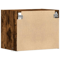 Berkfield Wall-Mounted Bedside Cabinet With Led Lights Smoked Oak - thumbnail 9
