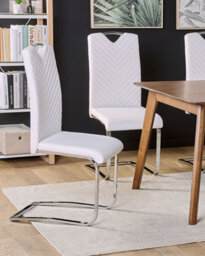 Beliani Set Of 2 Dining Chairs Picknes Faux Leather Off-White - thumbnail 2
