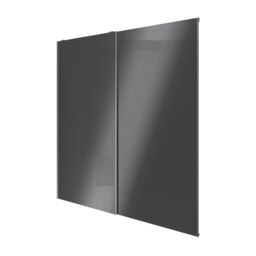 GoodHome Atomia Contemporary Without Mirror Doors Anthracite High Gloss 2 Door Sliding Wardrobe Door Kit (H)2250mm (W)2000mm - thumbnail 2