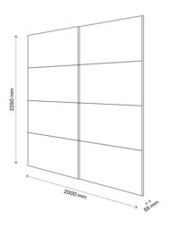 GoodHome Atomia Contemporary Without Mirror Doors Anthracite High Gloss 2 Door Sliding Wardrobe Door Kit (H)2250mm (W)2000mm - thumbnail 3