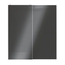 GoodHome Atomia Contemporary Without Mirror Doors Anthracite High Gloss 2 Door Sliding Wardrobe Door Kit (H)2250mm (W)2000mm - thumbnail 1