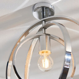 Anson Lighting Merritt  Bathroom Semi Flush Light In Chrome Plate And Clear Faceted Acrylic - thumbnail 4