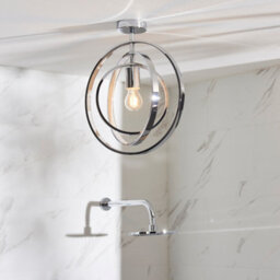 Anson Lighting Merritt  Bathroom Semi Flush Light In Chrome Plate And Clear Faceted Acrylic - thumbnail 5