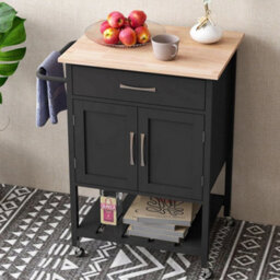 Rolling Kitchen Island Cart Mobile Serving Cart With Drawer - thumbnail 4