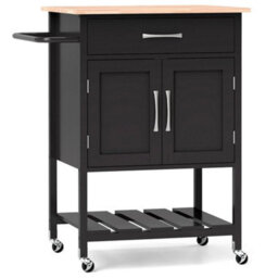 Rolling Kitchen Island Cart Mobile Serving Cart With Drawer - thumbnail 1