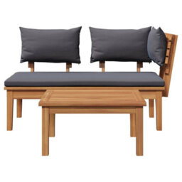Berkfield Garden Bench 2 Pcs Brown Solid Teak Wood - thumbnail 7