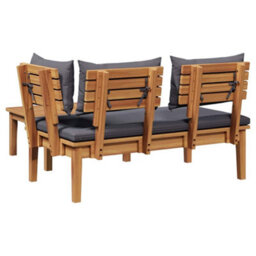 Berkfield Garden Bench 2 Pcs Brown Solid Teak Wood - thumbnail 9