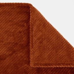 Ohs Luxury Large Waffle Honeycomb Mink Warm Throw, Rust - 200 X 240Cm - thumbnail 3