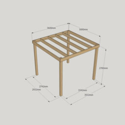 Rutland County Garden Furniture Box Pergola - Wood - L300 X W360 X H270 Cm - Light Green - thumbnail 4