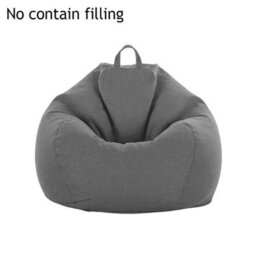 Xl Grey Linen Bean Bag Chair Cover For Indoor And Outdoor Use - thumbnail 1