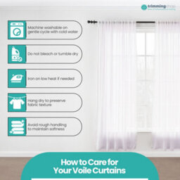 "Neel Blue Voile Curtains Slot Top, 2 Curtains, White - 56"" Width X 72"" Drop" - thumbnail 3