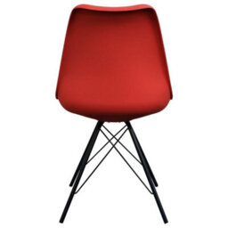 Fusion Living Soho Red Plastic Dining Chair With Black Metal Legs - thumbnail 6