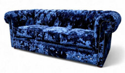 Chesterfield Crystal 3 Seater Sofa Lustro Sapphire Blue Velvet In Classic Style - thumbnail 4
