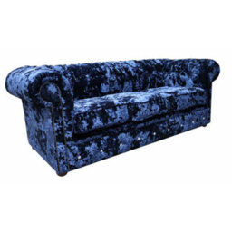 Chesterfield Crystal 3 Seater Sofa Lustro Sapphire Blue Velvet In Classic Style - thumbnail 3