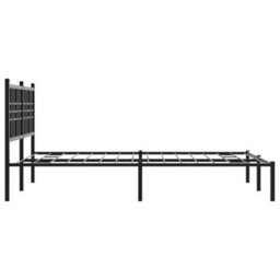 Berkfield Metal Bed Frame Without Mattress With Headboard Black 120X190Cm - thumbnail 5