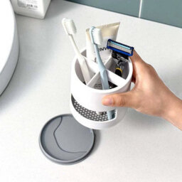 Electric Toothbrush Holder Plastic Toothpastes Organizer Storage With Drip Trays White - thumbnail 3