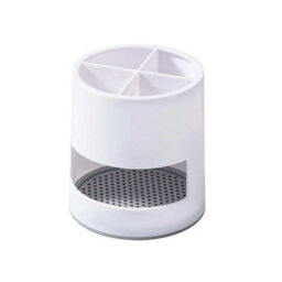Electric Toothbrush Holder Plastic Toothpastes Organizer Storage With Drip Trays White - thumbnail 1