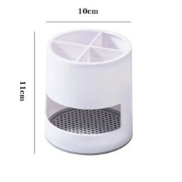 Electric Toothbrush Holder Plastic Toothpastes Organizer Storage With Drip Trays White - thumbnail 2