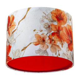 Happy Homewares Orange And Gold Floral Watercolour Fabric Lamp Shade With Inner Lining - thumbnail 5