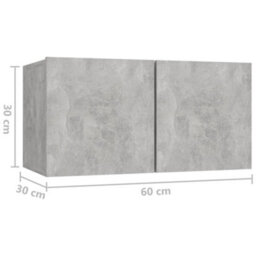 Berkfield Modern 10 Piece Tv Cabinet Set Concrete Grey Engineered Wood - thumbnail 9