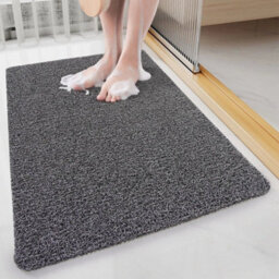 Loofah Shower Mat For Inside Shower Non-Slip Anti Mould Pvc Bath Mat Quick Dry Grayish Black