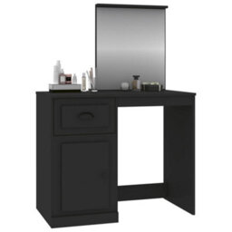 Berkfield Dressing Table With Mirror Black 90X50X132.5 Cm Engineered Wood - thumbnail 4