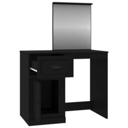 Berkfield Dressing Table With Mirror Black 90X50X132.5 Cm Engineered Wood - thumbnail 7