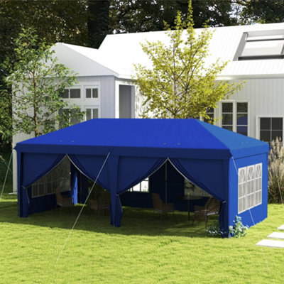Outsunny 3X6M Pop Up Gazebo Canopy Marquee W/ Carry Bag, Blue - image 1