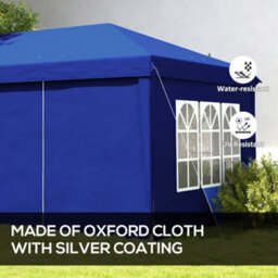 Outsunny 3X6M Pop Up Gazebo Canopy Marquee W/ Carry Bag, Blue - thumbnail 4