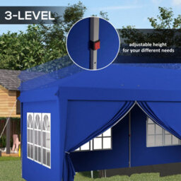 Outsunny 3X6M Pop Up Gazebo Canopy Marquee W/ Carry Bag, Blue - thumbnail 7