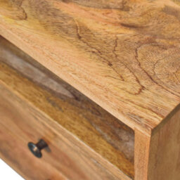 Wyld Haus Parma Mini Oak Mango Wood Bedside Table With 2 Drawers And Open Shelf - thumbnail 6