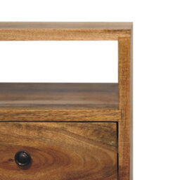 Wyld Haus Parma Mini Oak Mango Wood Bedside Table With 2 Drawers And Open Shelf - thumbnail 5