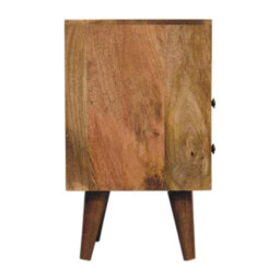 Wyld Haus Parma Mini Oak Mango Wood Bedside Table With 2 Drawers And Open Shelf - thumbnail 9