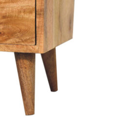 Wyld Haus Parma Mini Oak Mango Wood Bedside Table With 2 Drawers And Open Shelf - thumbnail 8