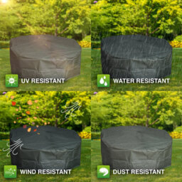 Woodside Heavy Duty Waterproof Garden Rattan Day Bed Cover Green 185X55/90Cm - thumbnail 5