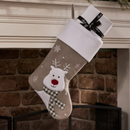 Dibor Grey Reindeer Xmas Christmas Gift Bag Christmas Stocking For Kids - thumbnail 1