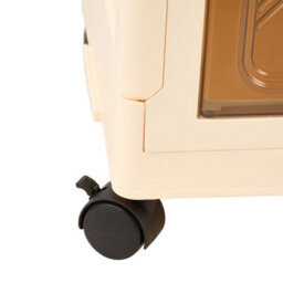 Darphe Foldable Cream Plastic 3 Tier Rolling Plastic Storage Cabinet With Magnetic Doors - thumbnail 5