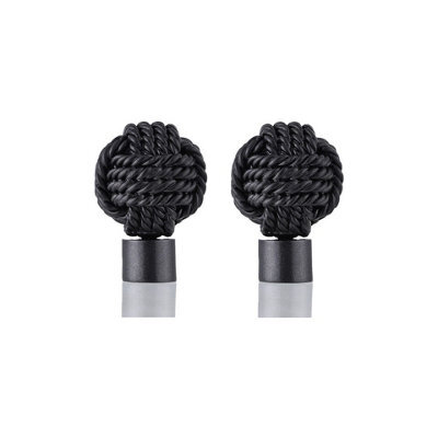 Lister Cartwright 19mm Curtain Pole Ends Finials Pack Of 2 Adjustable Screws Available In Colours Gun Metal (Metal Knotted Finials)