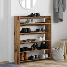 Berkfield Shoe Rack Old Wood 80X25X100 Cm Engineered Wood - thumbnail 3