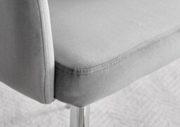 Furniturebox Uk Leonardo Glass And Chrome Metal Dining Table And 6 Grey Calla Silver Leg Velvet Chairs - thumbnail 8