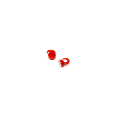 Red Plastic Mini Magnetic Hooks For Fridge, Office, Whiteboard, Noticeboard, Filing Cabinet - 12mm Dia X 18mm Tall - Pack Of 2 - image 1