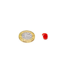 Red Plastic Mini Magnetic Hooks For Fridge, Office, Whiteboard, Noticeboard, Filing Cabinet - 12mm Dia X 18mm Tall - Pack Of 2 - thumbnail 2