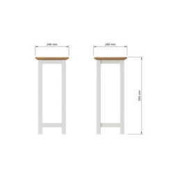 Fwstyle Oak Tall Side Table Cream Linen Ready Assembled - thumbnail 7