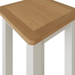 Fwstyle Oak Tall Side Table Cream Linen Ready Assembled - thumbnail 6